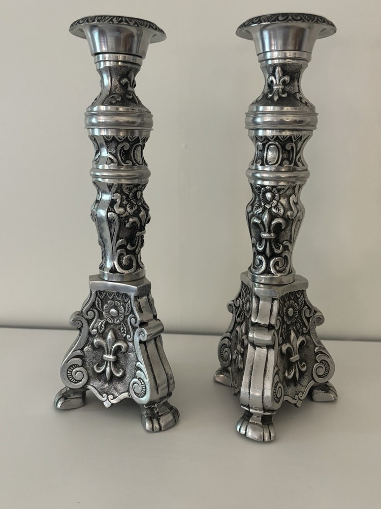 FRENCH POLISH SILVER Plated. CANDLESTICK. STUNNING! PAIR
