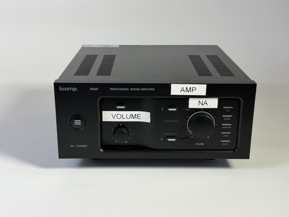 BiAmp MA60 Half Rack 60 Watts Single Channel Compact 9.5” Mixing Amplifier