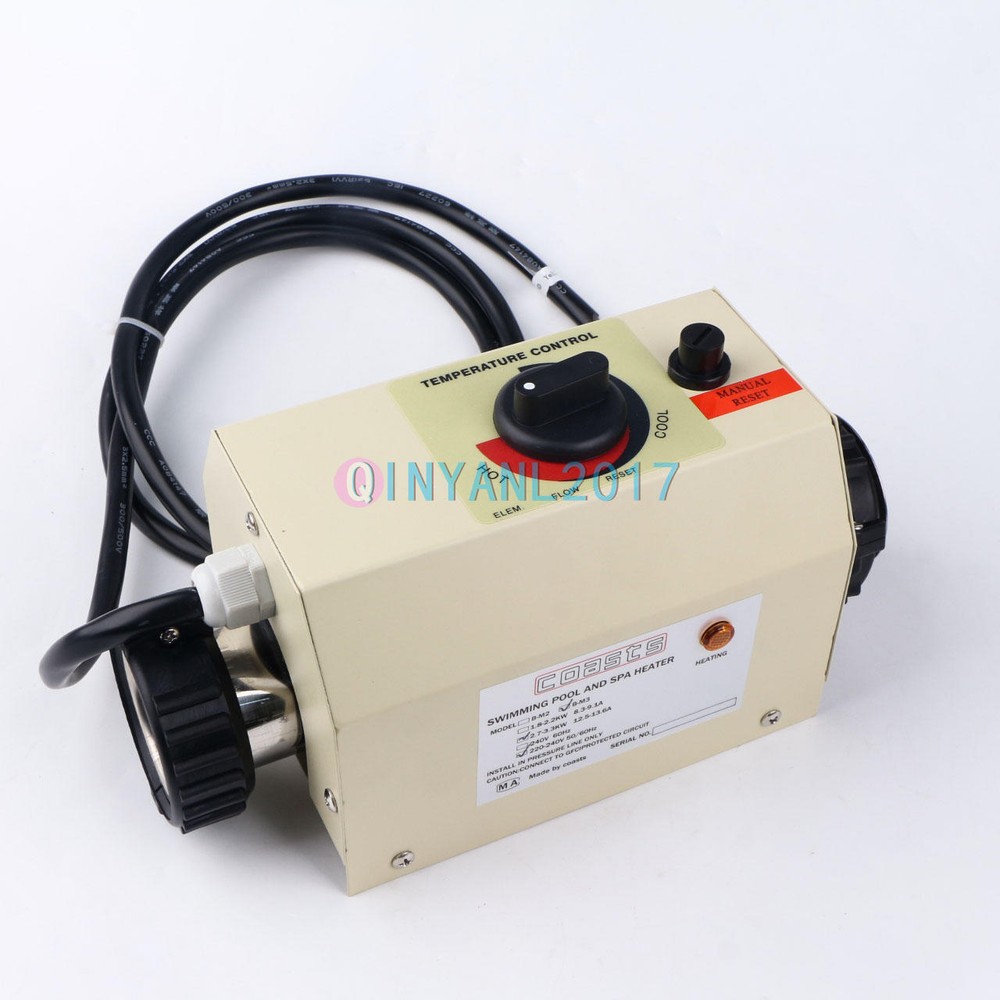 Electric Swimming Pool Heater SPA Water Bath Hot Tub Thermostat Heater 3KW B-M3