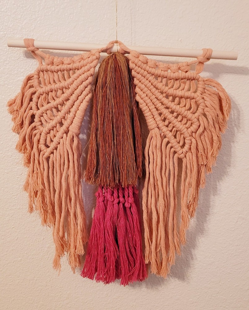 Macrame Handmade Wall Hanging Decor Crocheted Angel Doll Made From Cotton Thread