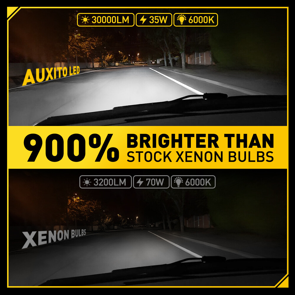 AUXITO D5S LED Headlight Bulbs High/Low Beam 30000LM 6000K Super Bright White EA