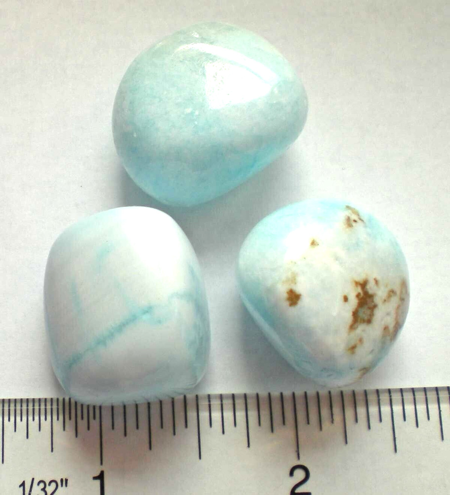 Blue Aragonite - 3 Tumbled Stones rt522a