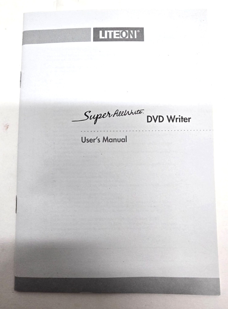 Lite-on / Liteon Super All Write DVD Writer (User's Manual Only)