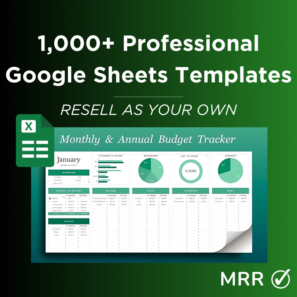 1000+ Google Sheets Templates - MRR, PLR, Templates, Excel Sheets