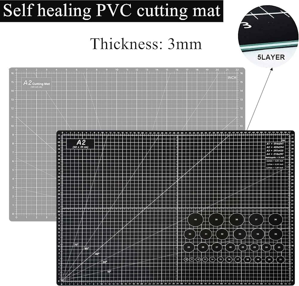 Self-Healing 18x24” Double-Sided Cutting Mat - Suitable for All Crafting Needs