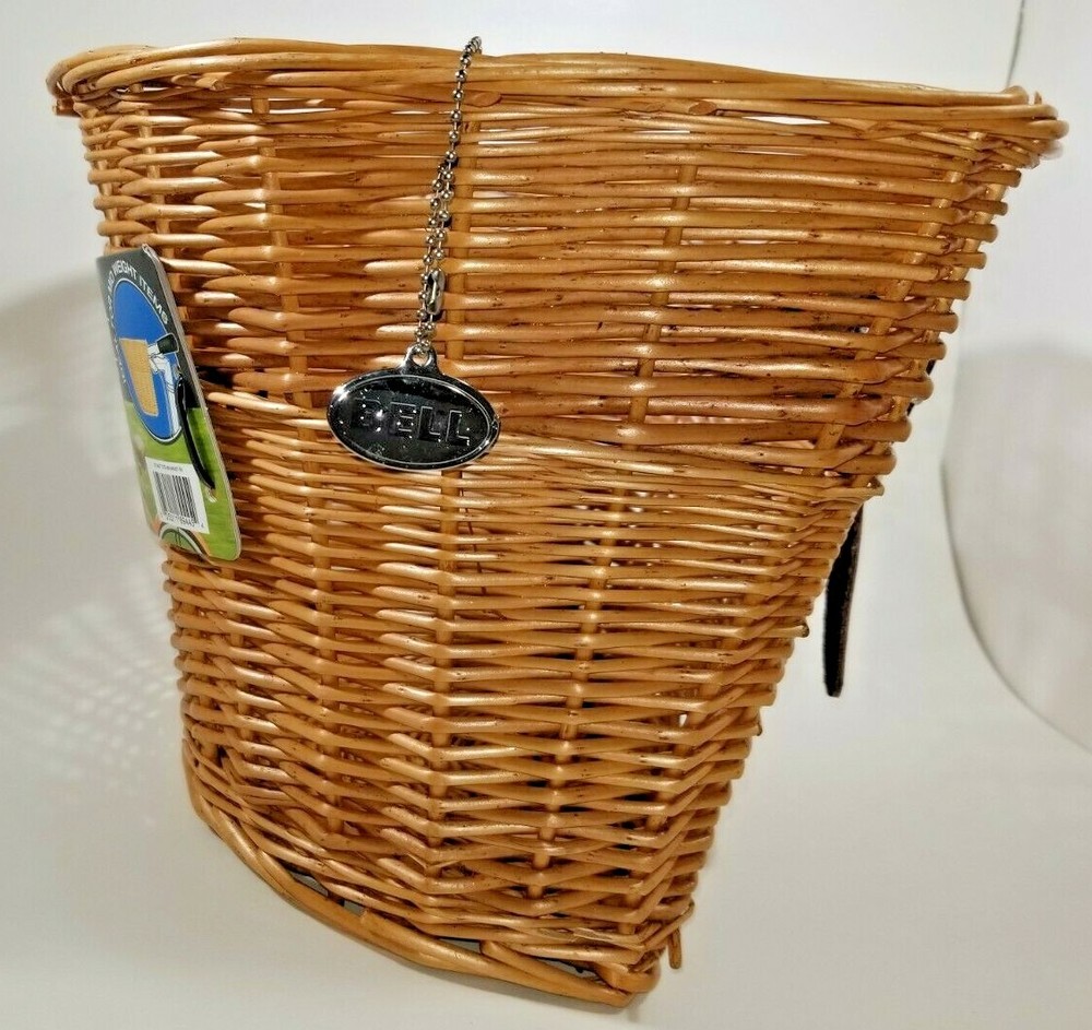 Bell Rattan Wicker Handle Bar Bicycle Storage Basket