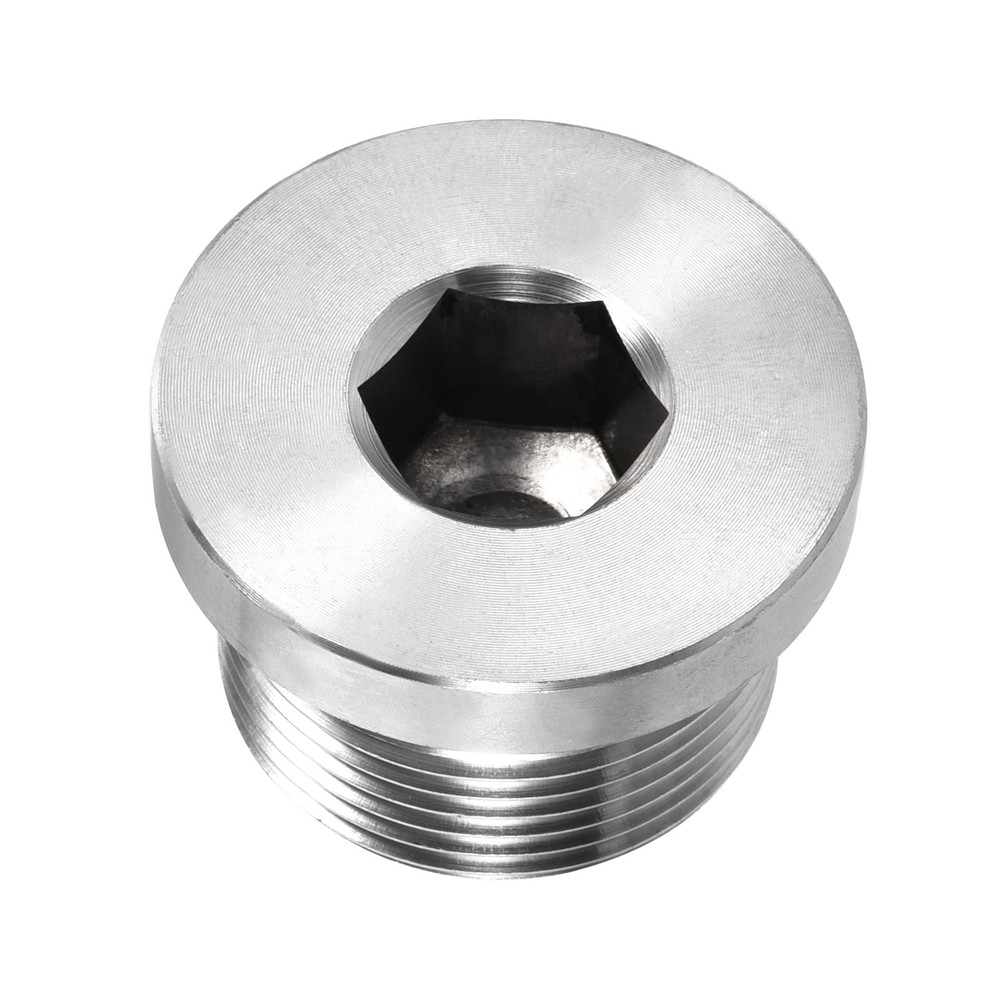 M26 x 1.5 Stainless Steel Internal Hex Head Socket Pipe Fitting (Silver)