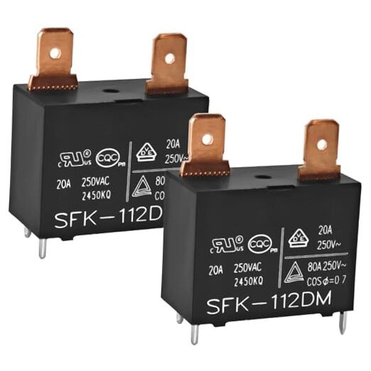 SFK-112DM Relay (Pack of 2) - 12VDC 20A 250VAC 4Pins Air Conditioner Water