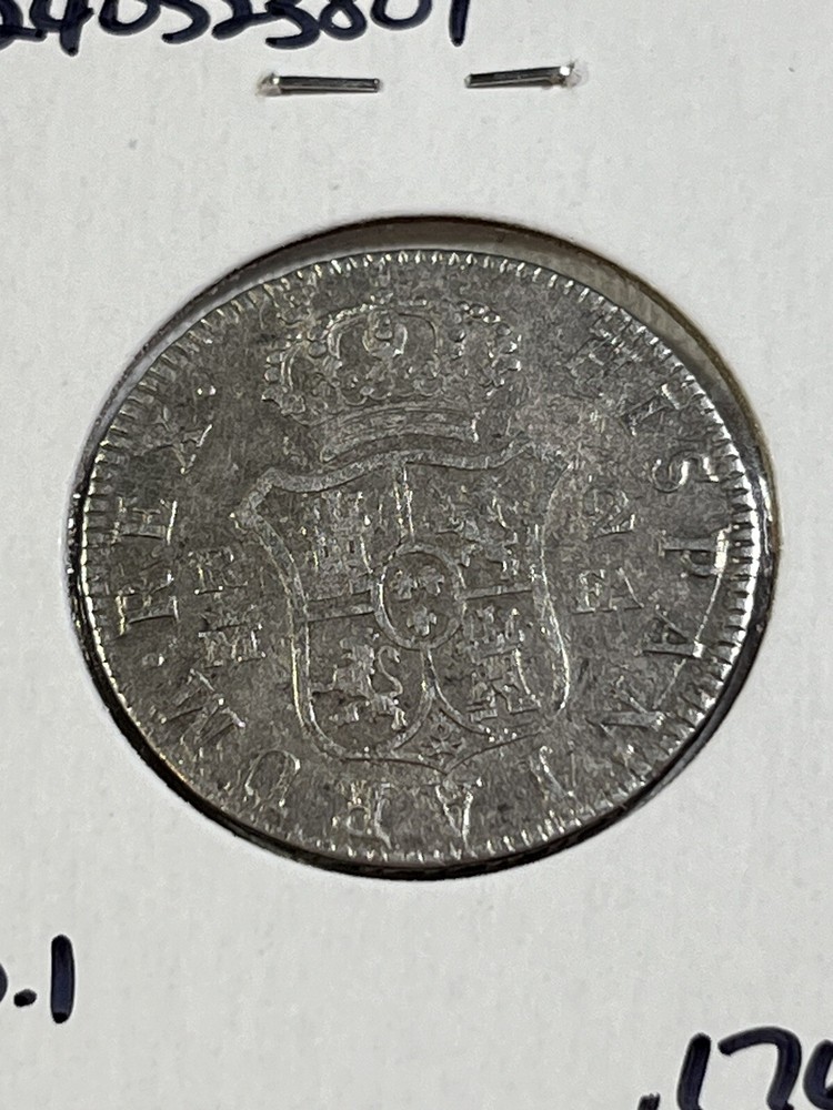 1801-FA Spain 2 Reales Silver Coin Cleaned