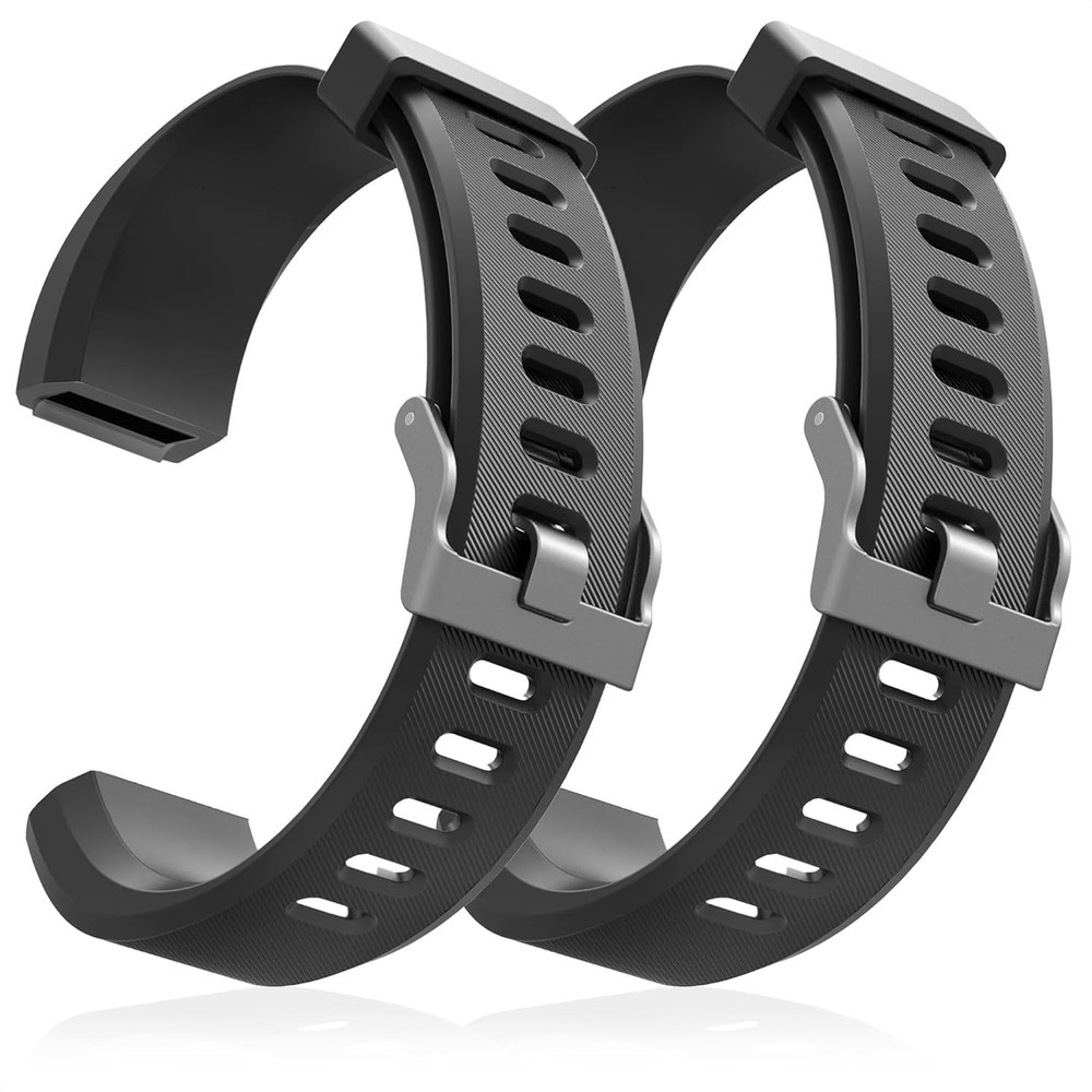 2-Pack Bands Compatible with ID115Plus HR — Adjustable Silicone Wrist Straps
