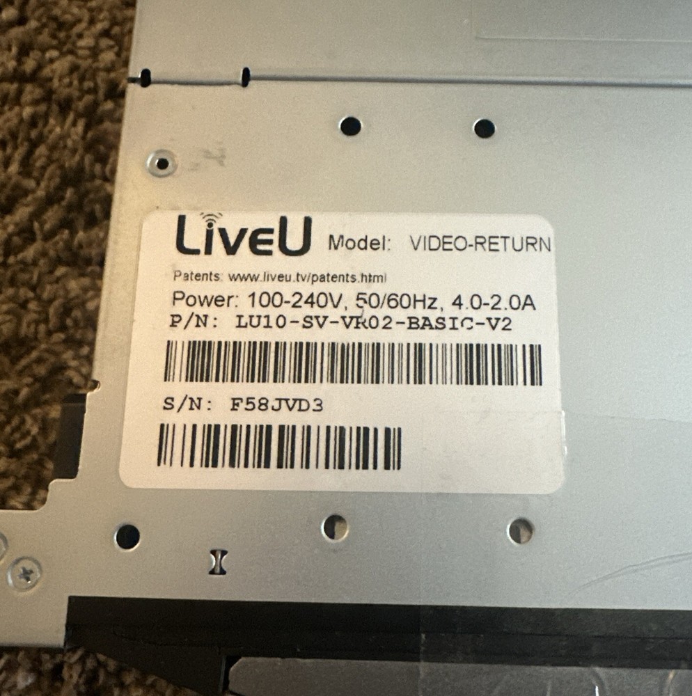 LiveU Video-Return Server LU10-SV-VR02-BASIC-V2