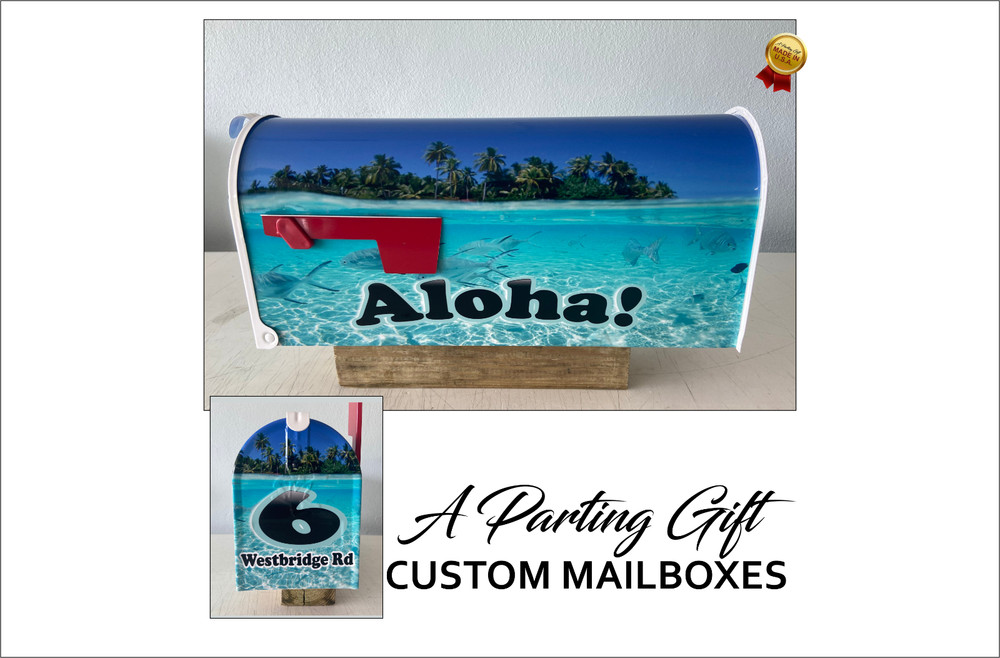 Aloha custom mailbox: Personalized Gift Idea