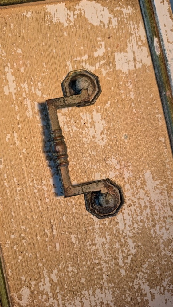 8) Brass Vintage Drawer Pull 3"centers Handle Mid-Century Dresser Pulls Hardware