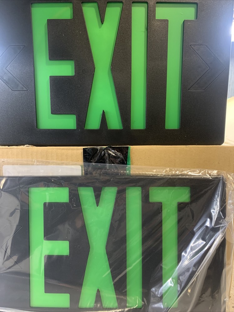 eTopLighting LED Exit Sign Green Lettering Double Faced Contractor 6 Pack