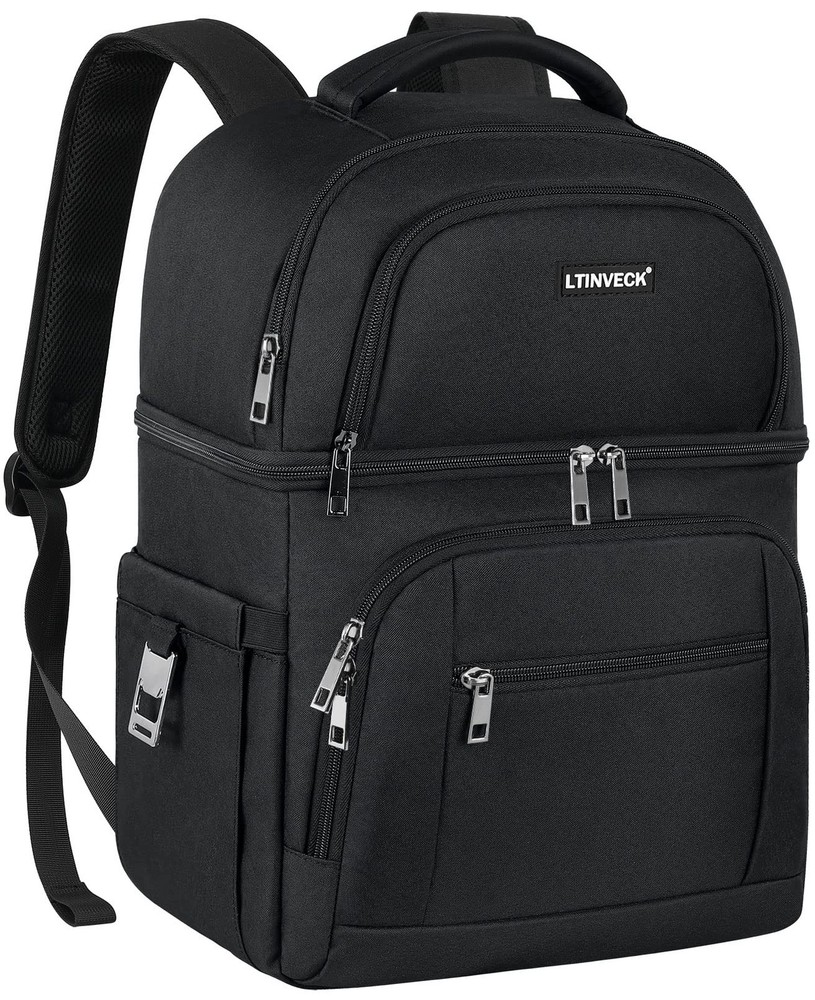 Cooler Backpack,30 Cans Insulated Backpack Cooler Leakproof Double Deck Cooler B