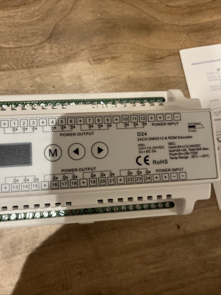 24 Channel RGB DIN Rail DMX dimmer Controller