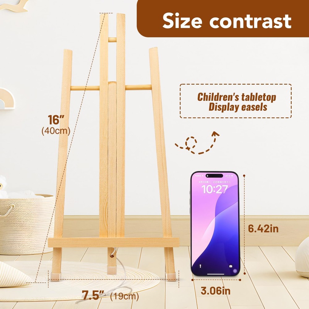 Wood Tripod Easels Tabletop Display Stands 3 Pack