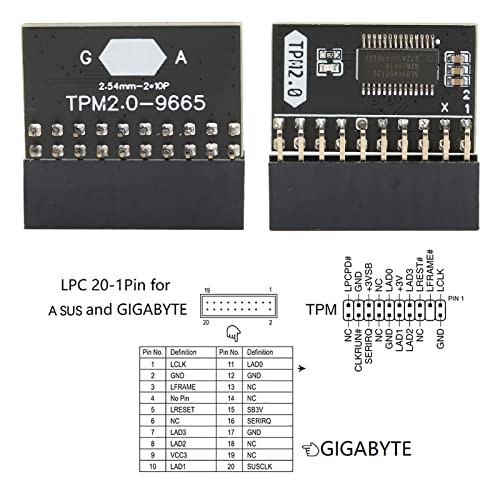 TPM2.0 Encryption Security Module, GA 20-1 Pin 2 * 10P TPM Remote Card Encryp...