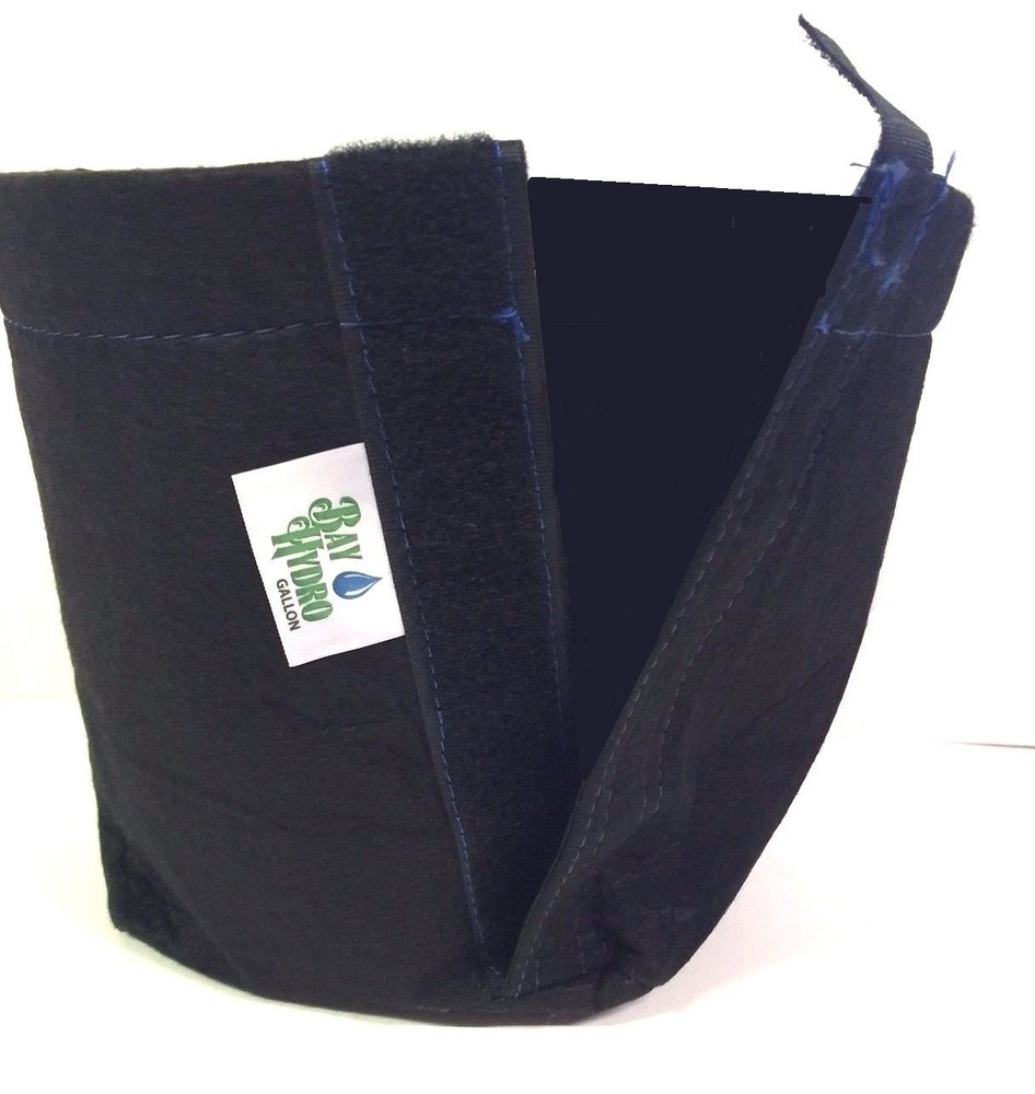 10pc 2 Gallon Bay Hydro Fabric Pots Quick Hook & Loop Fastener Trans-Planter $$