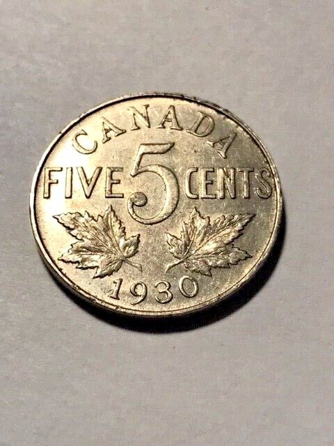 1930 Canada 5 Cents VF+ #5711