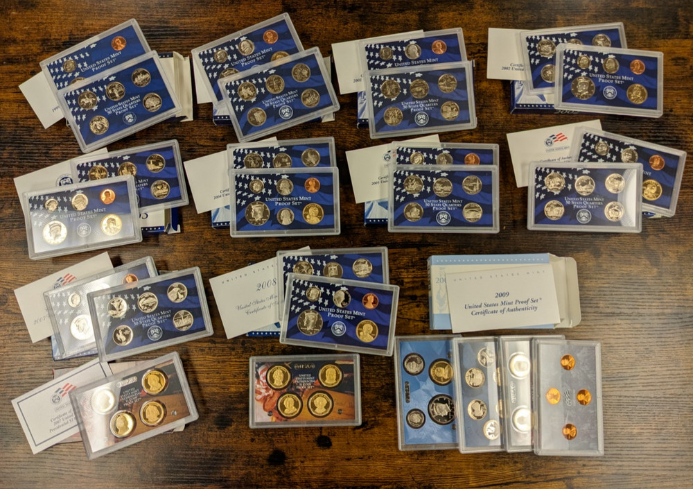 1999-2023 US Mint Issued CLAD Proof Sets. 25 Sets.