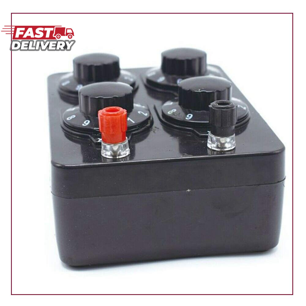 Acxico 1Pcs 0-9999 Ohm Simple Resistance Box Precision Variable Resistor for Phy