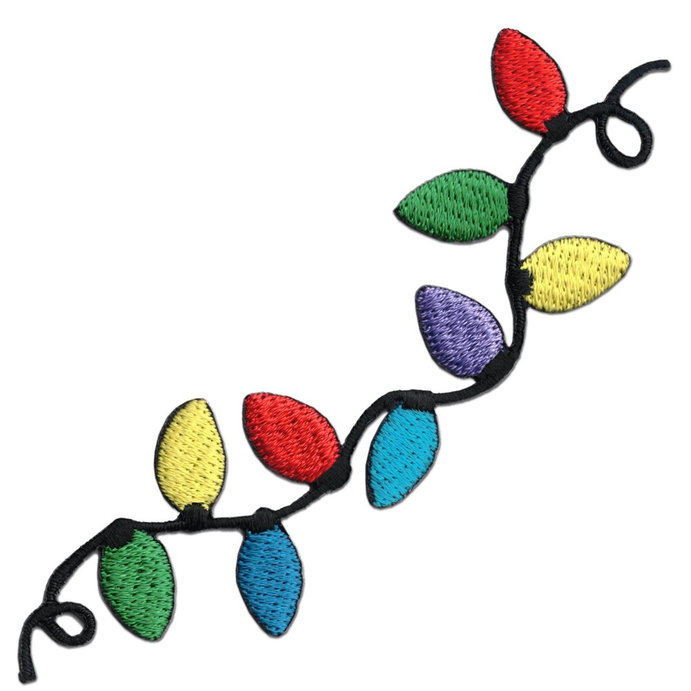 Christmas Lights Patches (2-Pack) Christmas Embroidered Iron On Patch Applique