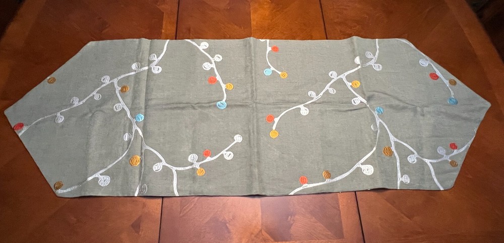 Christmas Lights Table Runner 50 x 18 Inches Home Dining Table Decor