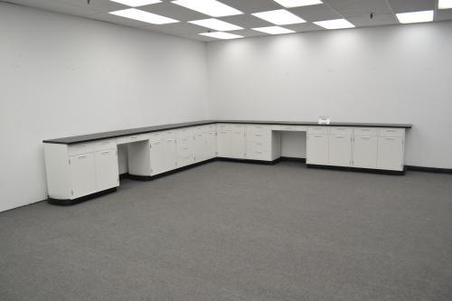 28' Laboratory L Cabinet Group w/ Black Tops / E1-552