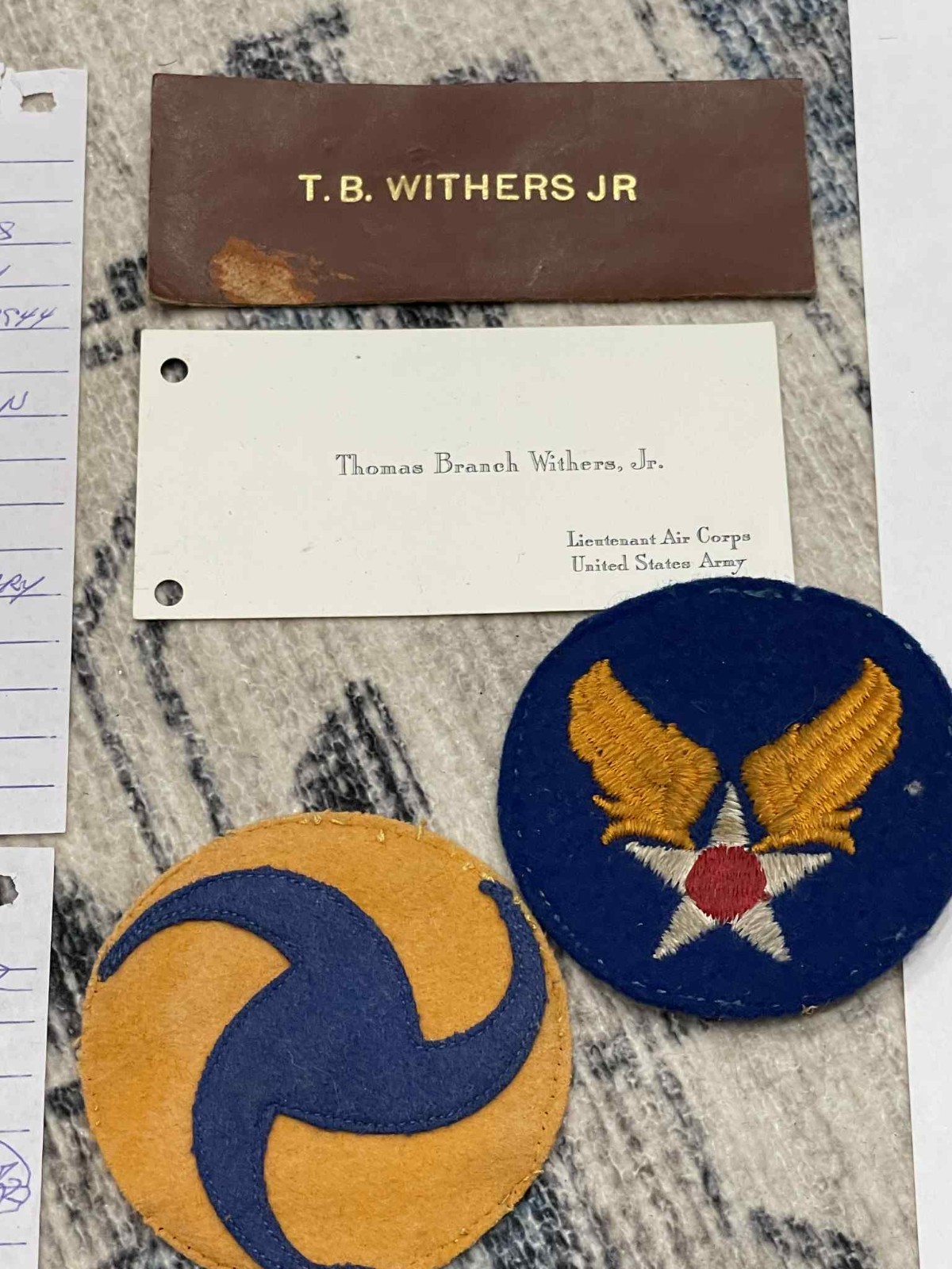 WW2 WWII USAAF US Army Air Force Grouping Patches Card Tab STATIONED IN HI 1941