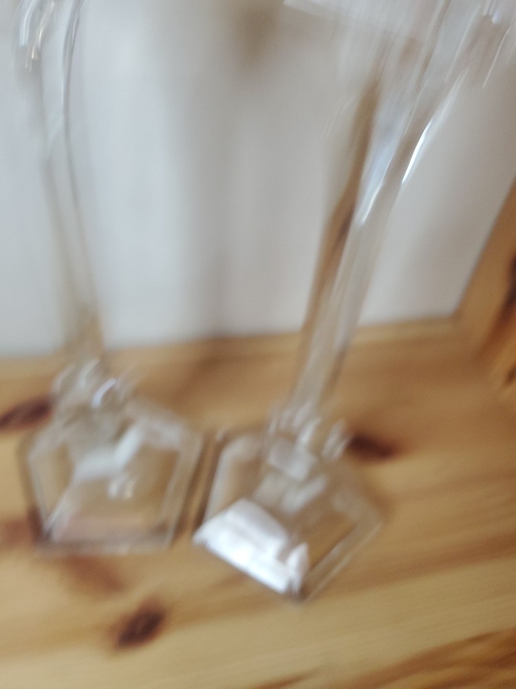 2 Crystal 9.75" Tall Candle Holders Design JO+