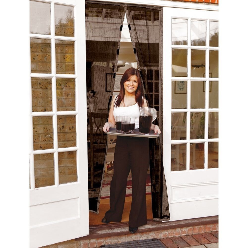 Fly screen / insect screen / mosquito net magnetic curtain for doors, black