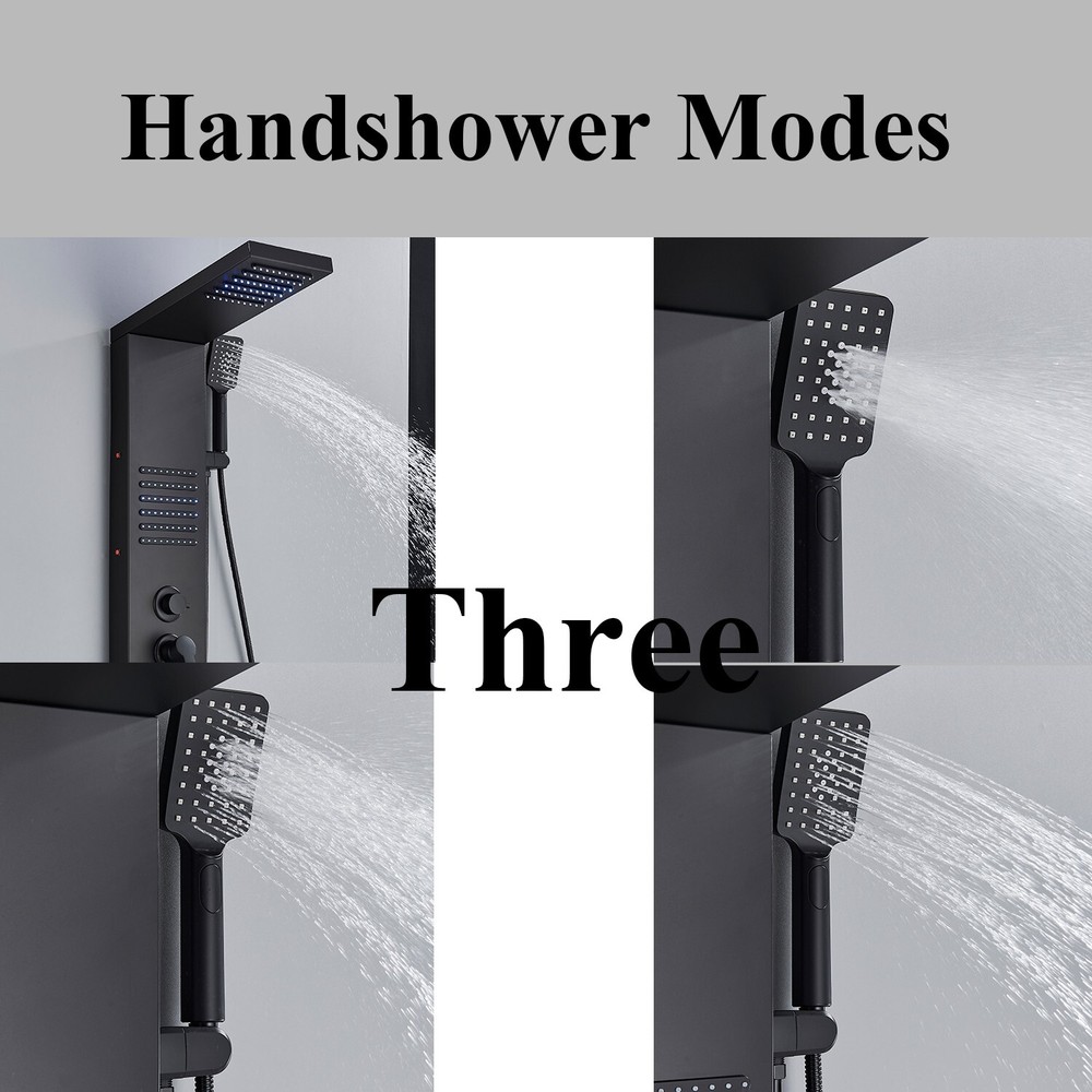 LED Shower Panel Tower System Rainfall Head Massage Shower System Body Jet