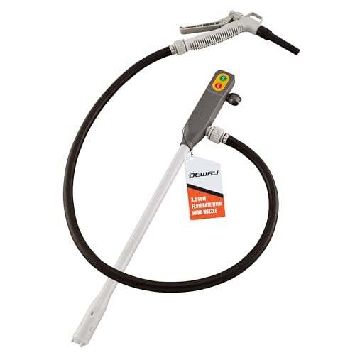 DeWay Battery-Powered Stick Fuel Transfer Pump with Hand Trigger Nozzle