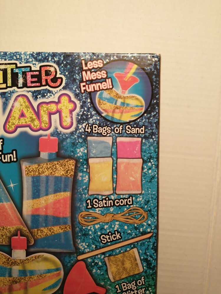 NEW Super Glitter Sand Art 4- Project Kit Set Creative Kids Activity Gift