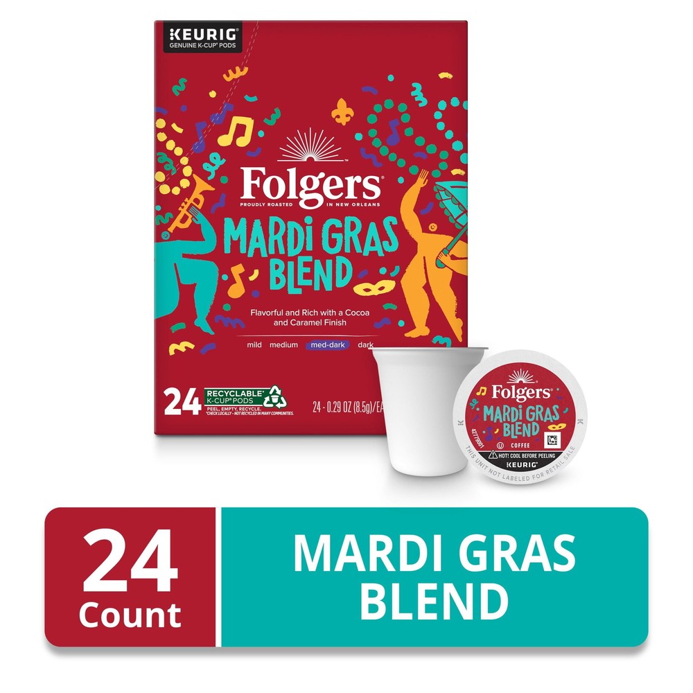 Folgers Colombian Decaffeinated Coffee, Medium Roast,24 Count Box