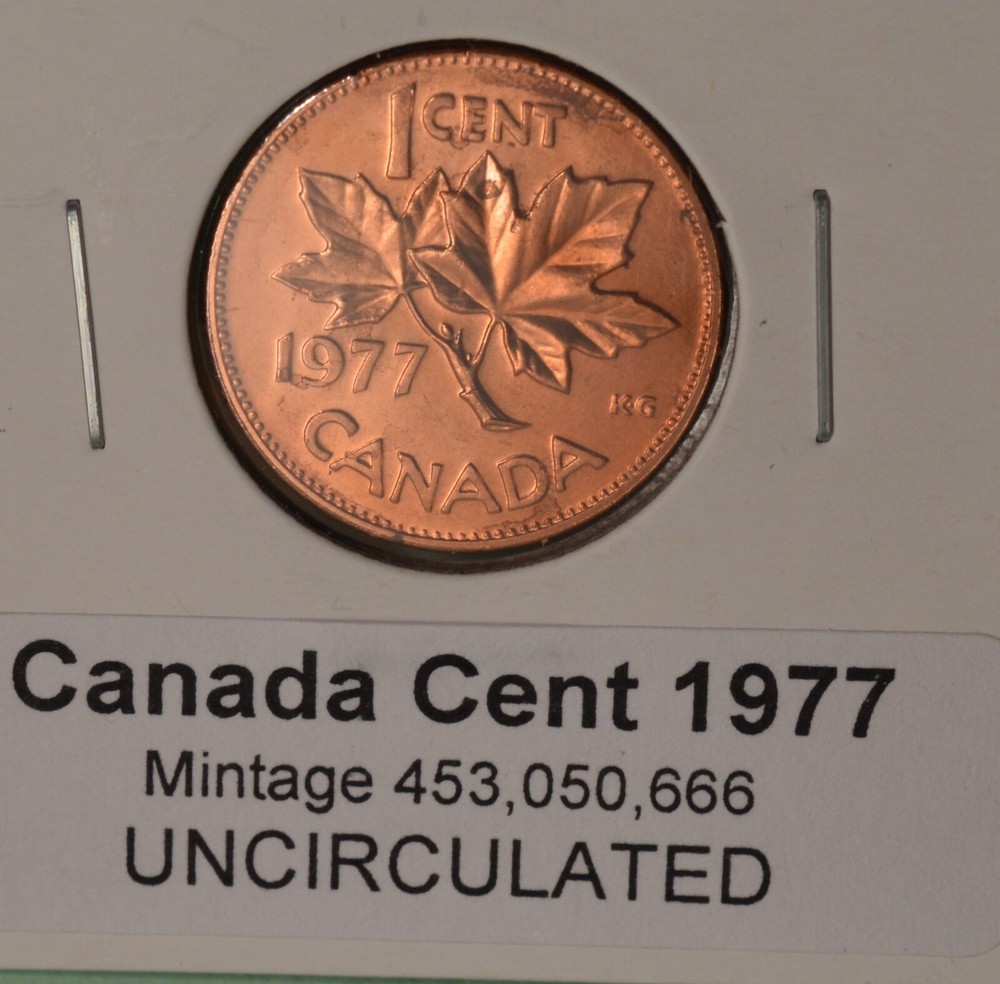 1977 Canada Penny - Uncirculated from Original Mint Roll