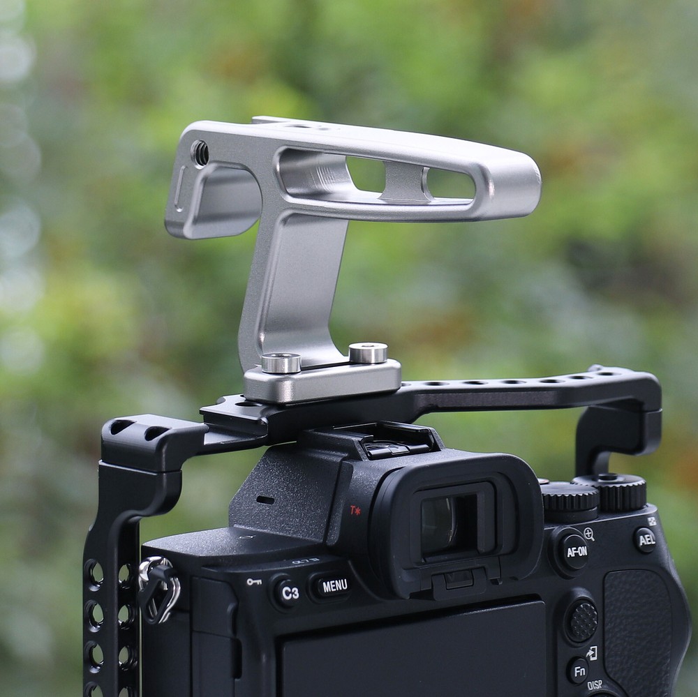 US Silver Handle Grip 1/4"-20 Thread Mount for DSLR Mirrorless Camera Cage Rig