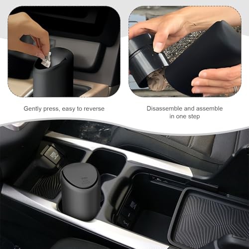 Car Trash Can with Lid, Soft and Squeezable Silicone Silent Trash Can,