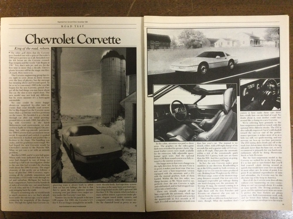 Misc 6187 Article Road Test 1985 Chevrolet Corvette 5 page