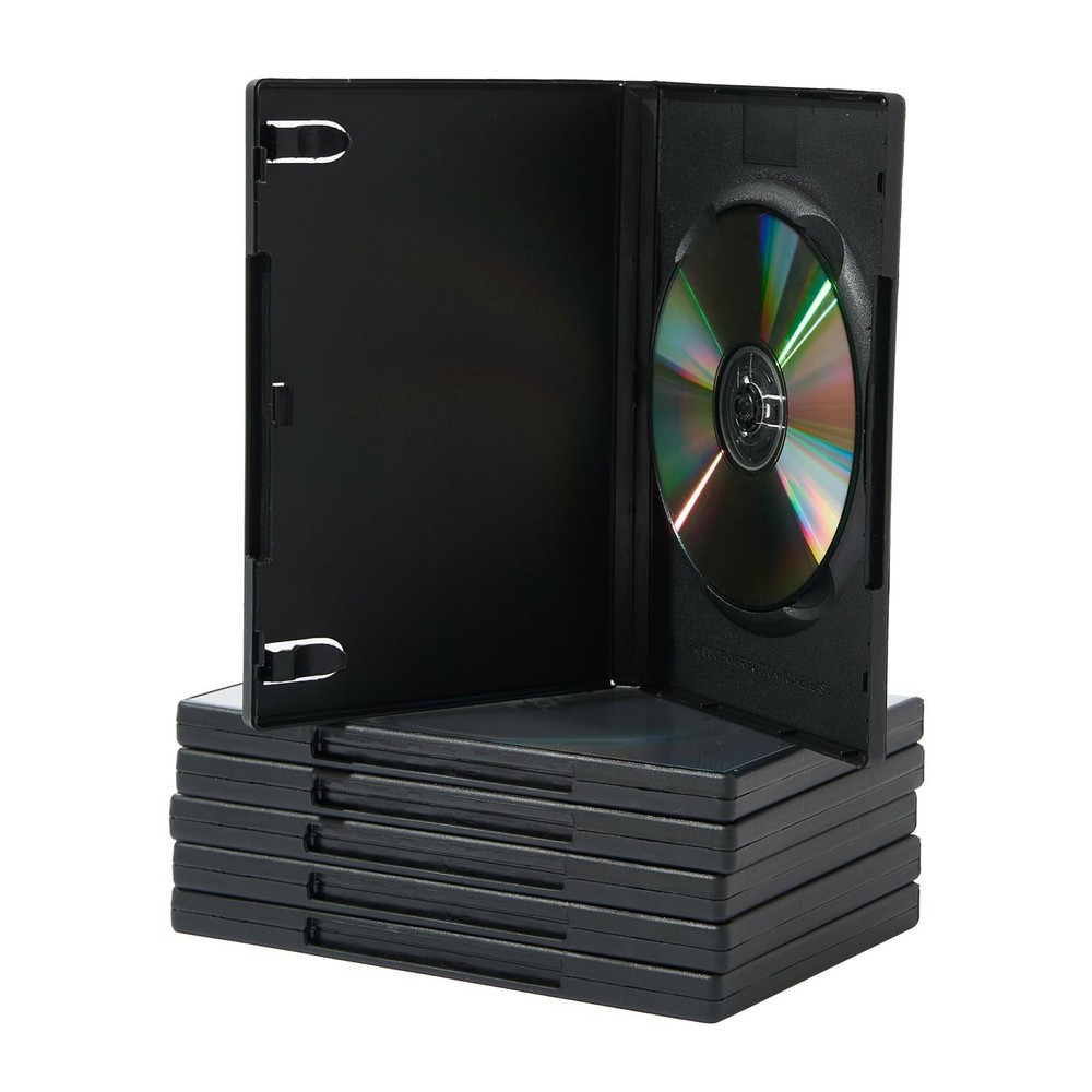 Maxtek 5 Pack Standard 14mm Black Signle Disc CD, DVD, Blu-Ray