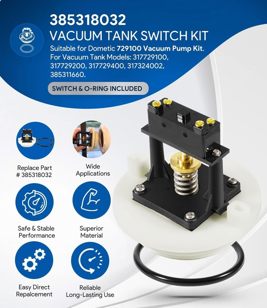 385318032 Vacuum Tank Switch Kit Replace for Dometic Sealand, 729100 Vacuum Tank