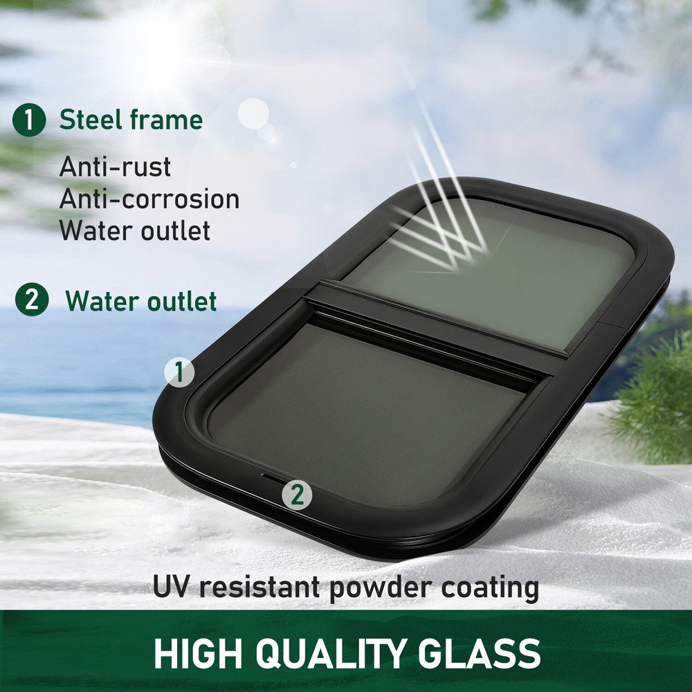 2 Pack 12 x 22 Wall Vertical RV Window Cargo Trailer W/ Screen & Trim Ring