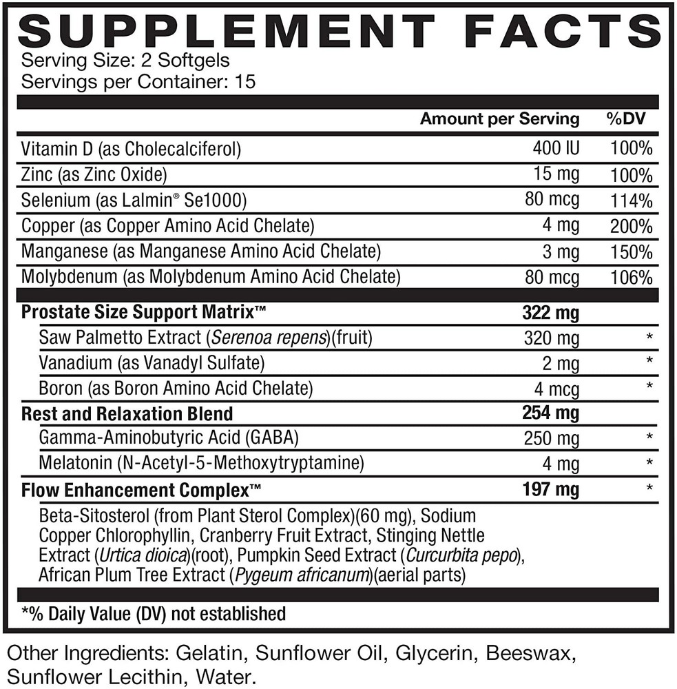 Force Factor TruFlow Prostate Health Support Supplement Men - Beta Sitosterol