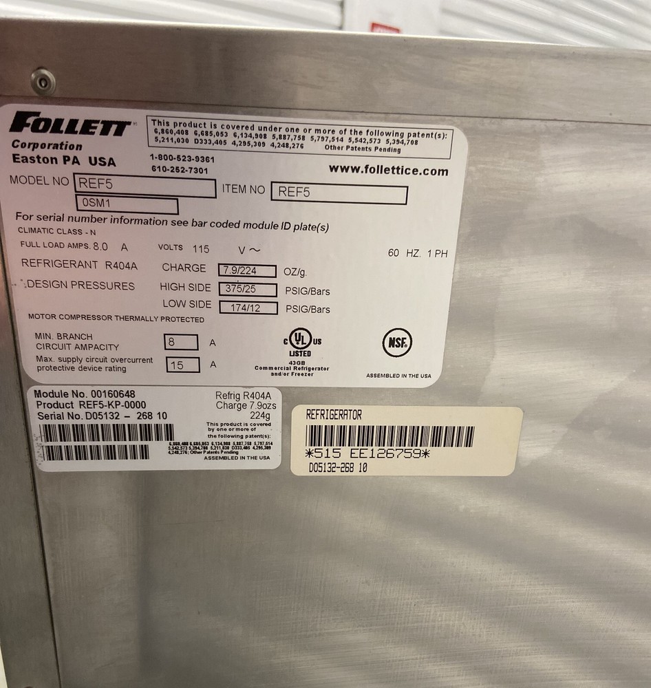 Follett REF5 Undercounter Medical Grade Refrigerator