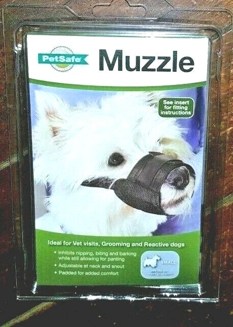 Muzzle -Small Breeds- Black ~ Padded for Comfort & Adjustable! MUZ-S-BLK