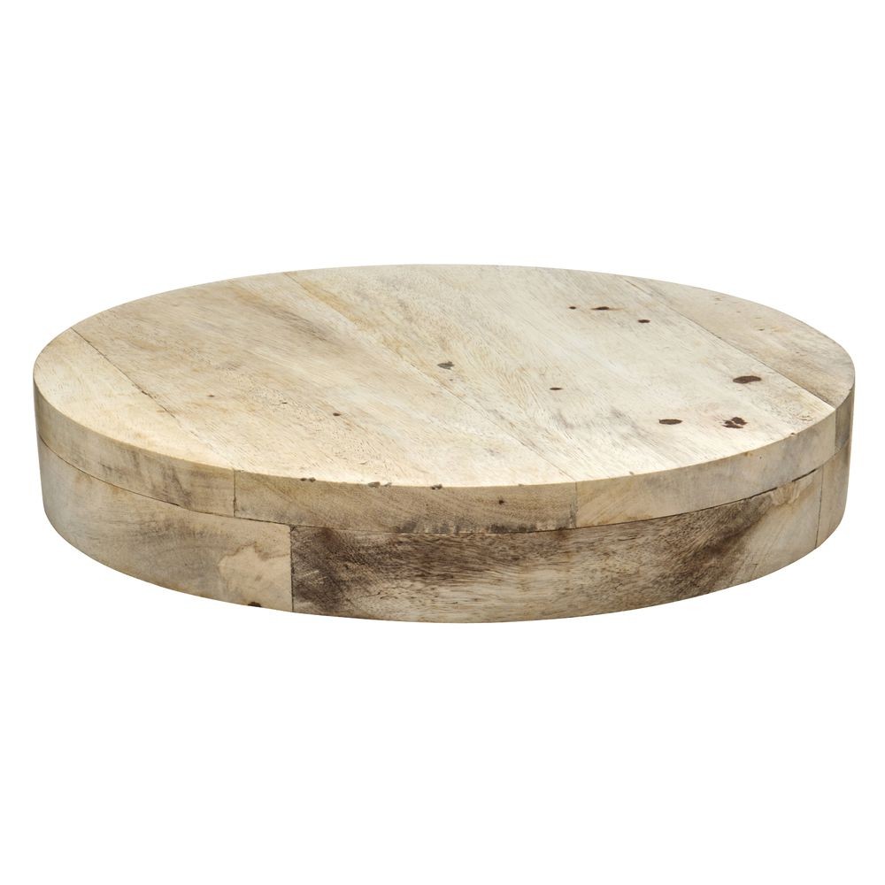 Hubert® Round Mango Wood Riser - 12"Dia x 2"H