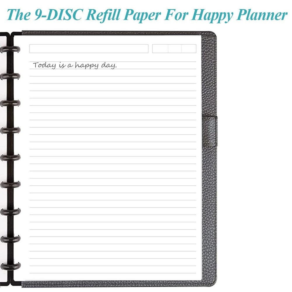 ZGMJ Classic Size Discbound Lined Refill Paper, 9-Disc White
