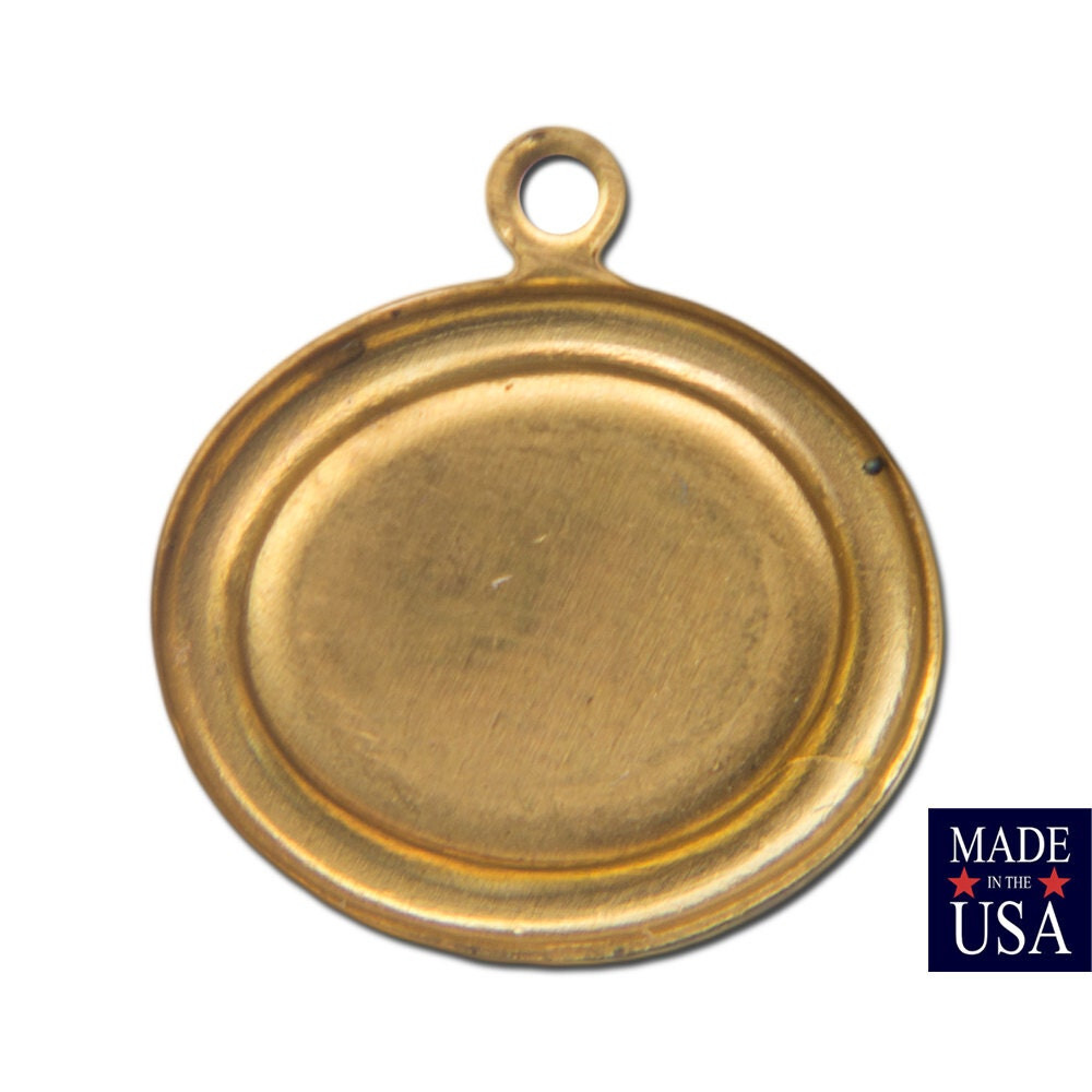 1 Loop Raw Brass Oval Sideway Setting 10x8mm (8) stn013A2