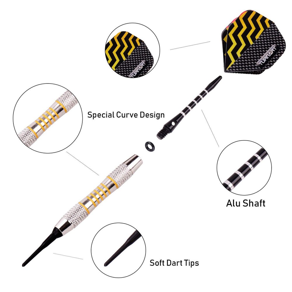 Darts Plastic Tip - Professional Soft Tip Darts Set for Electronic Dartboard ...